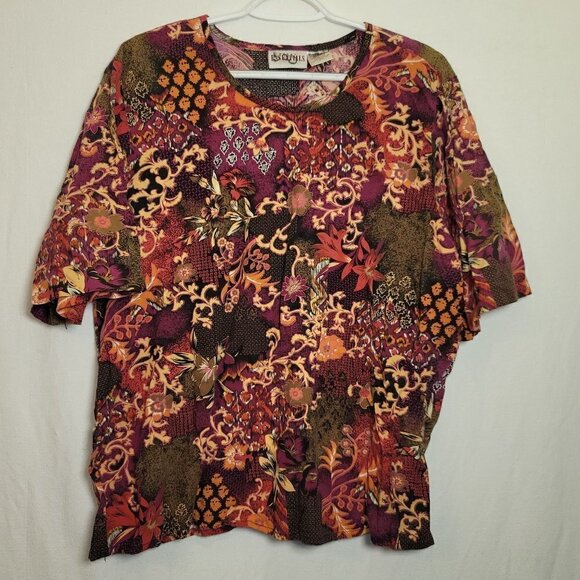 163. Essentials Short Sleeve Blouse Sz 22W - Picture 1 of 5